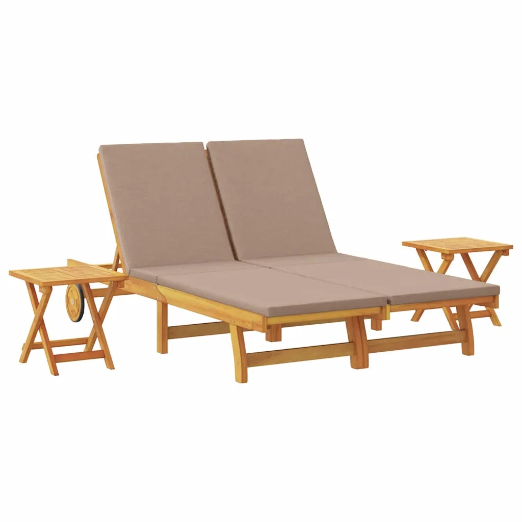 Lettino da sole con cuscino Talpa Legno di Acacia Massello 3407702