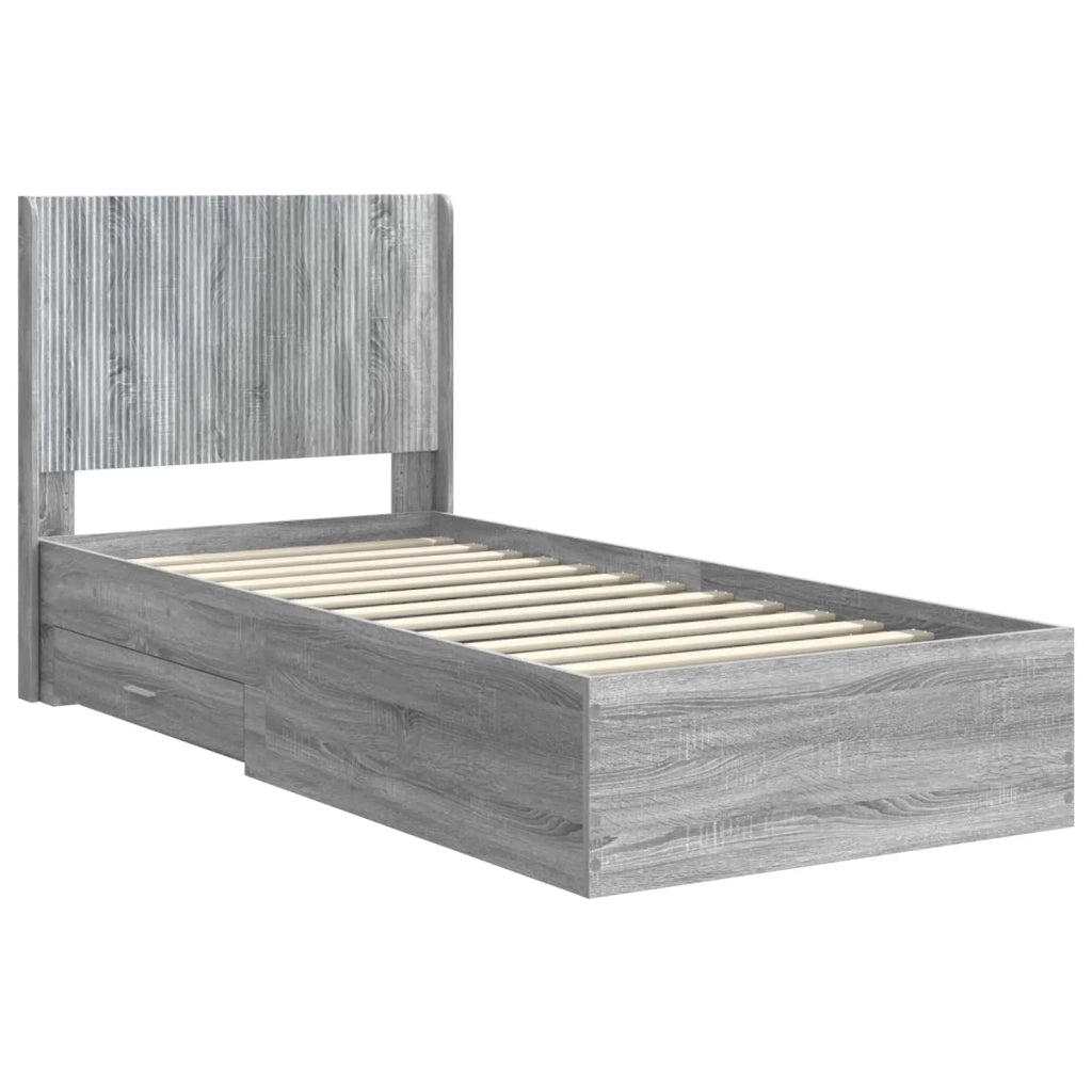 Struttura del letto con stoccaggio e testata Sonoma grigio 3414170