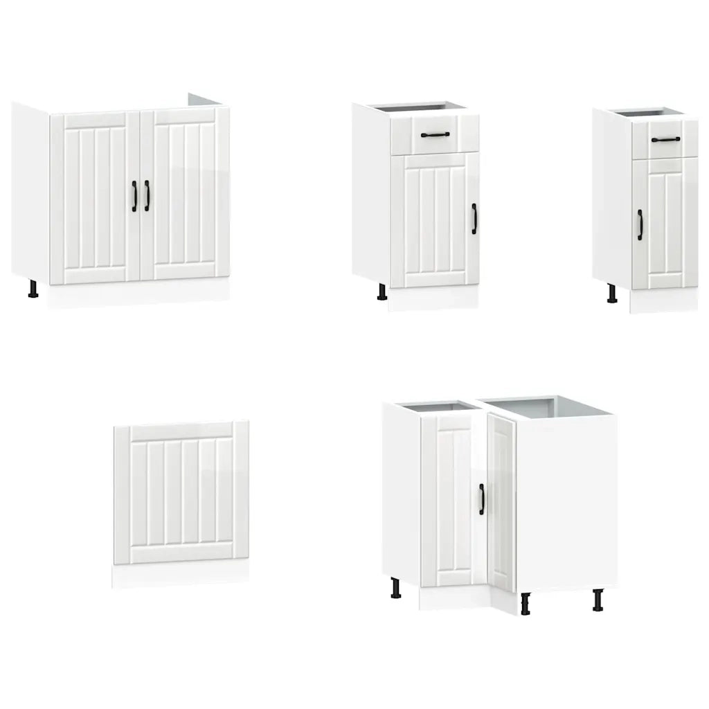 Set Mobili da Cucina 11 pz Lucca Bianchi Lucido in Truciolato 3314953