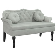 Panca con Cuscini Grigio Chiaro 120,5x65x75 cm Velluto CFW4660266