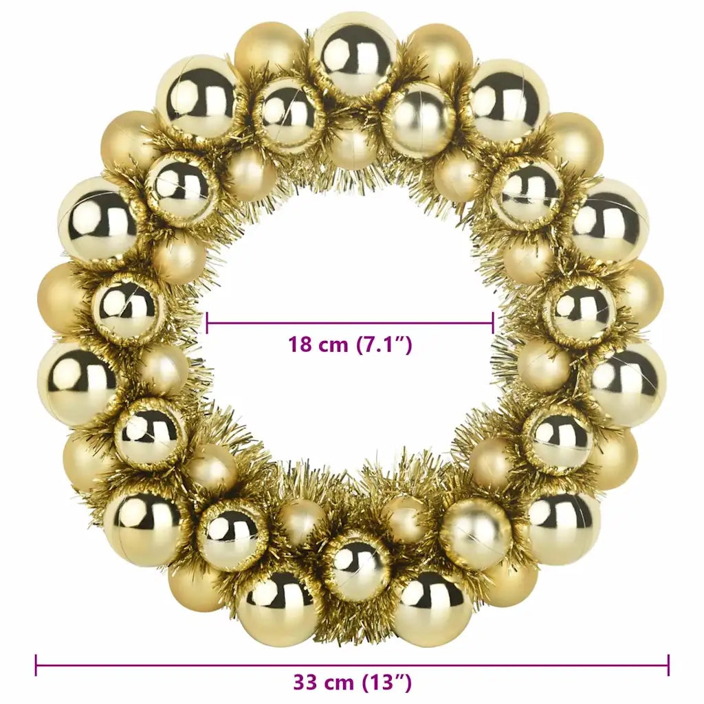 Corone di Palline di Natale 2 pcs Oro 33 x 33 x 7 cm 42019681
