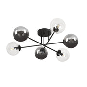 Lampadario Emibig Brendi 6xE14 nero vetro multicolore