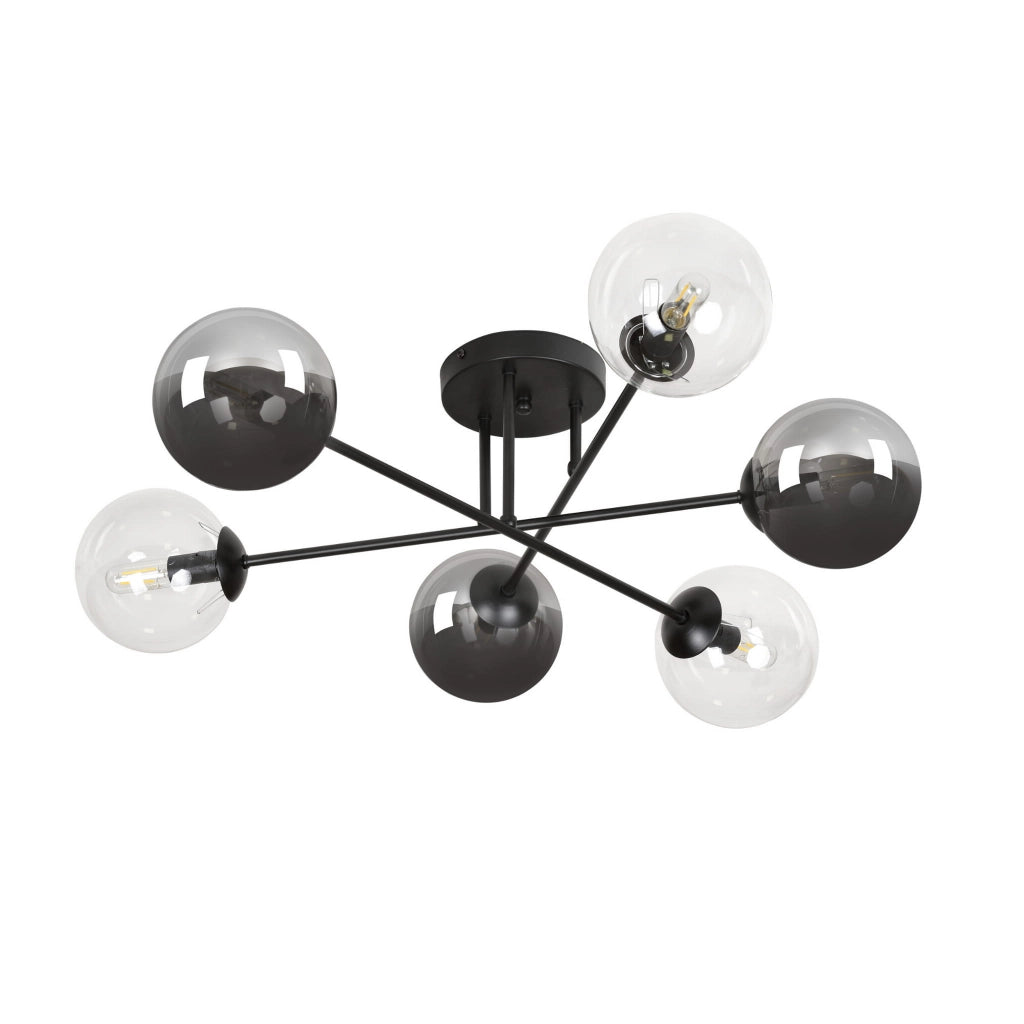 Lampadario Emibig Brendi 6xE14 nero vetro multicolore