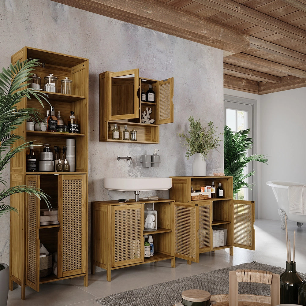 Set di mobili da bagno Liora Bambù 4 parti Vicco