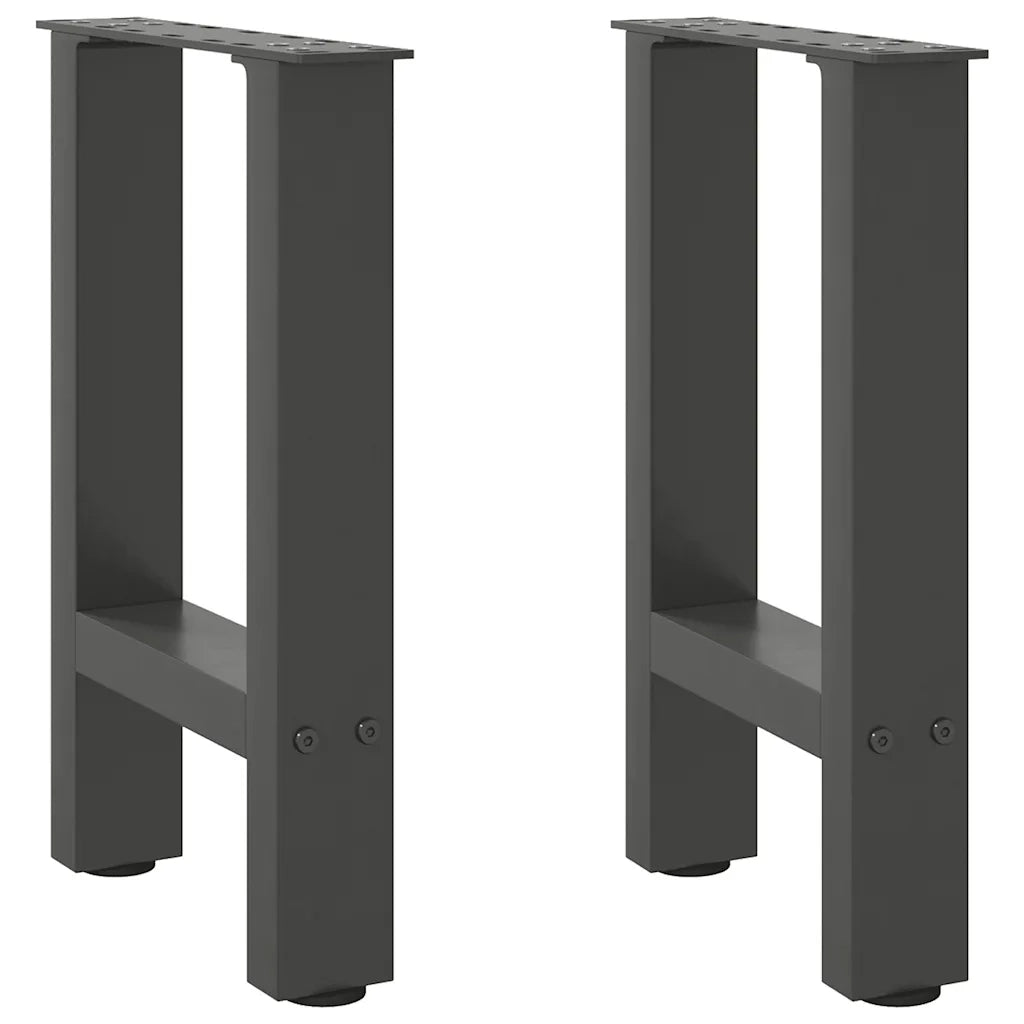 Gambe per Tavolino da CaffÃ¨ Antracite 2 pz 28x(42-43) cm Acciaio