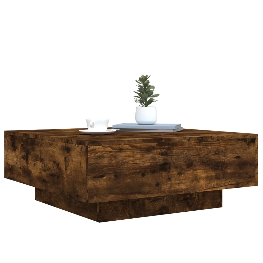 Tavolino da Salotto Rovere Fumo 80x80x31 cm Legno Multistrato 836585
