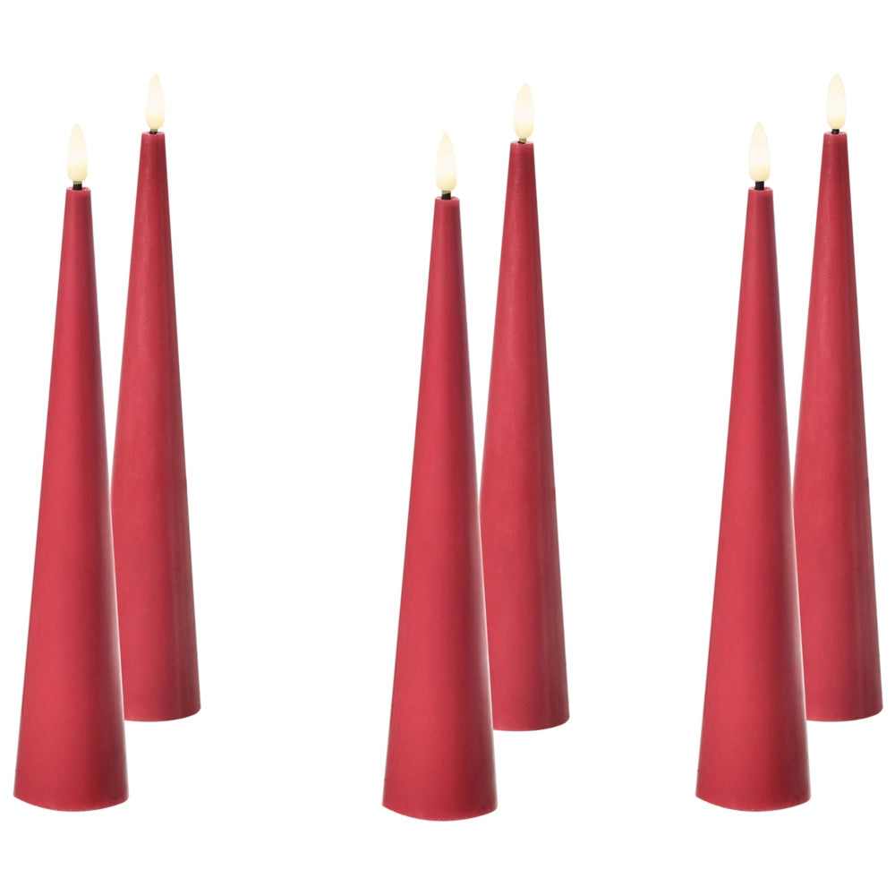 Set di 6 decorazioni natalizie LED per interni Accessorio candela in paraffina rosso decorazione per la casa