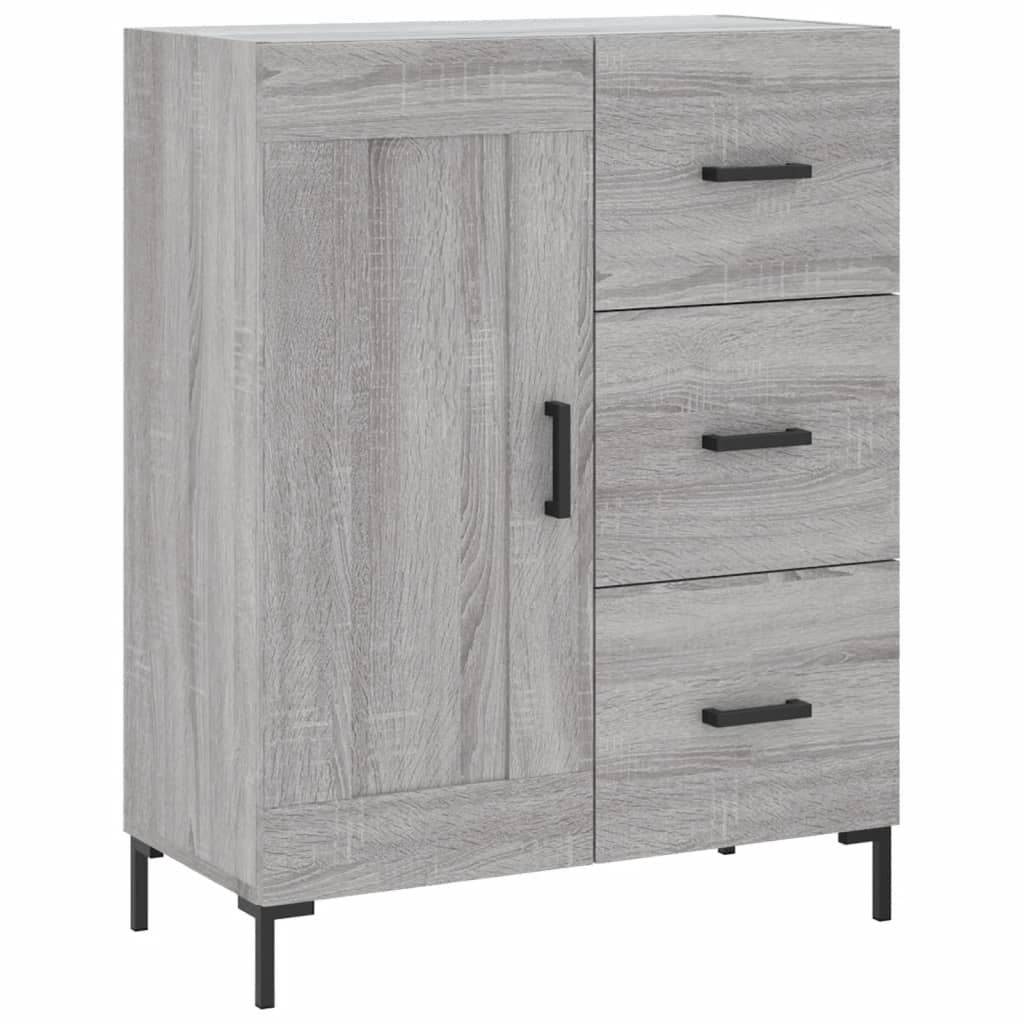 Buffet credenza cassettiera armadio mobile contenitore organizer cucina soggiorno salotto rovere Sonoma alto 69,5 x 34 x 180 cm legno ingegnerizzato grigio 02_0035574