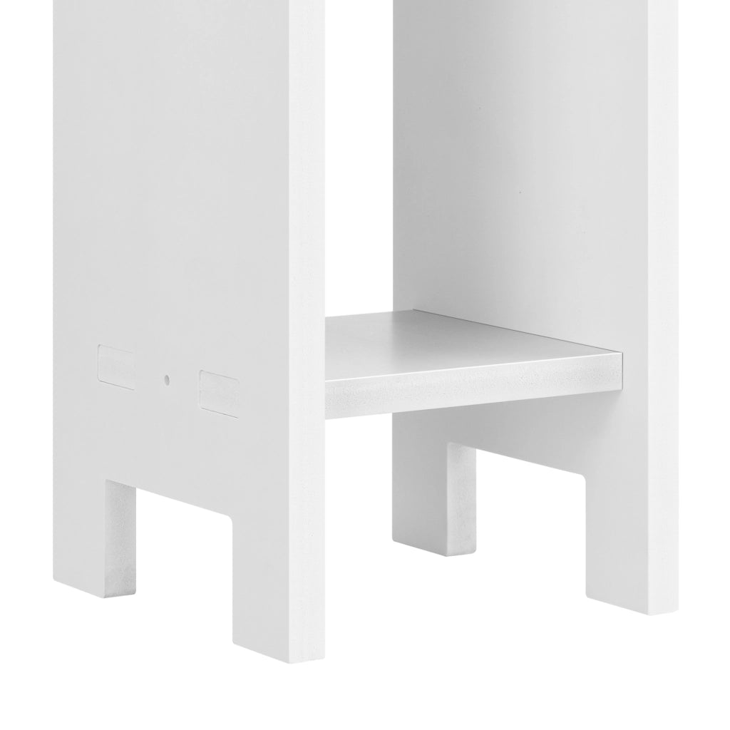 Scaffale a 3 Ripiani 80 x 17 x 17 cm Mobiletto Basso da Bagno Portaoggetti per Ingresso/Corridoio/Sala - Bianco