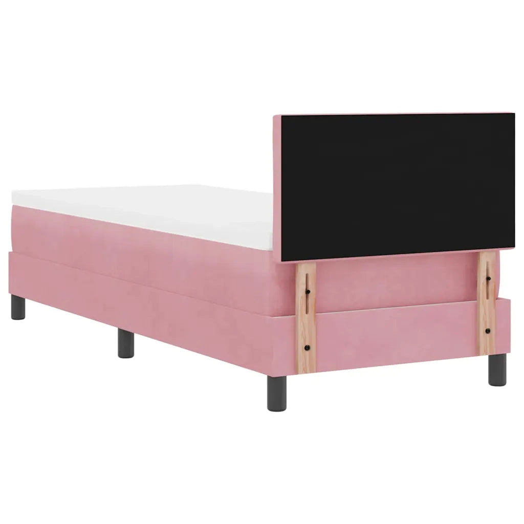 Letto a Sorgente LED con materasso Rosa 80 x 200 cm Velluto 3342685