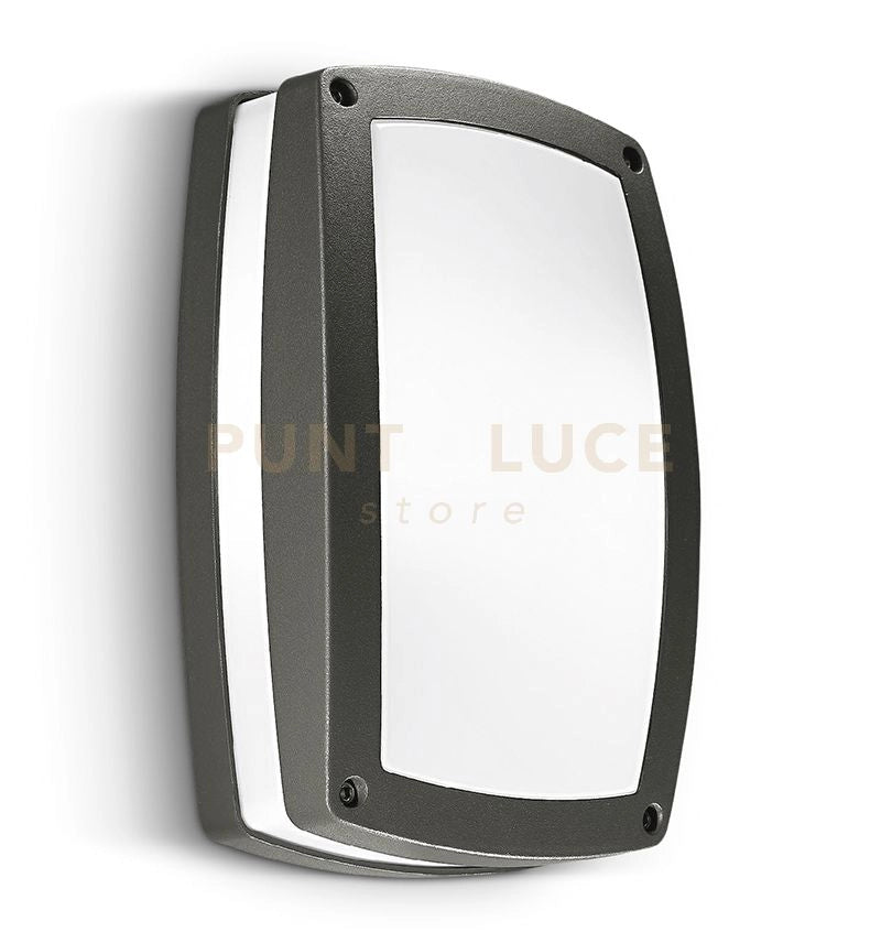 GES300- PLAFONIERA 29CM PER ESTERNO IP54 2 LUCI ATTACCO E27 COLORE ANTRACITE