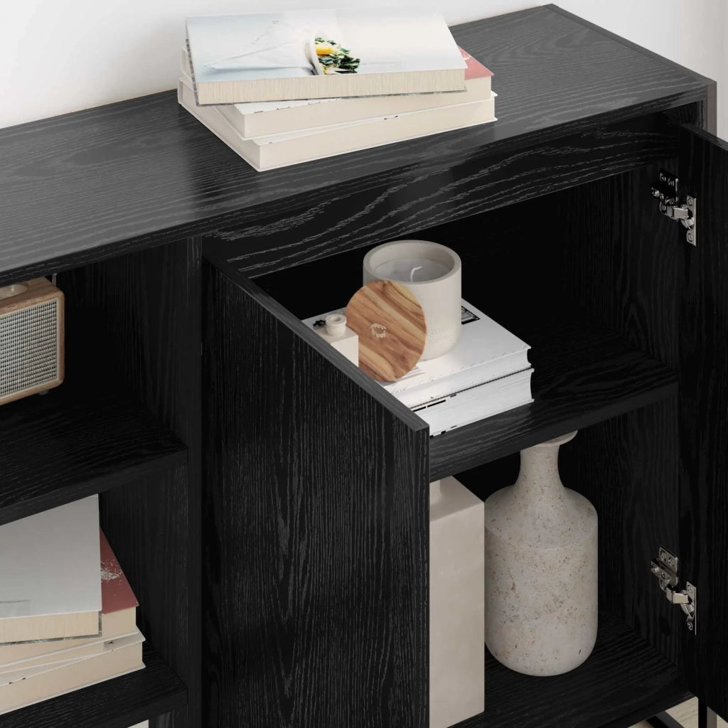 Mobile laterale Rovere Nero 96.5 x 30 x 75 cm Legno multistrato 886612