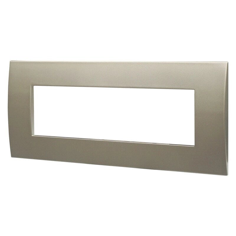 Placca Plastica Serie Venus 7P Colore Titanio Compatibile Con Vimar Arke