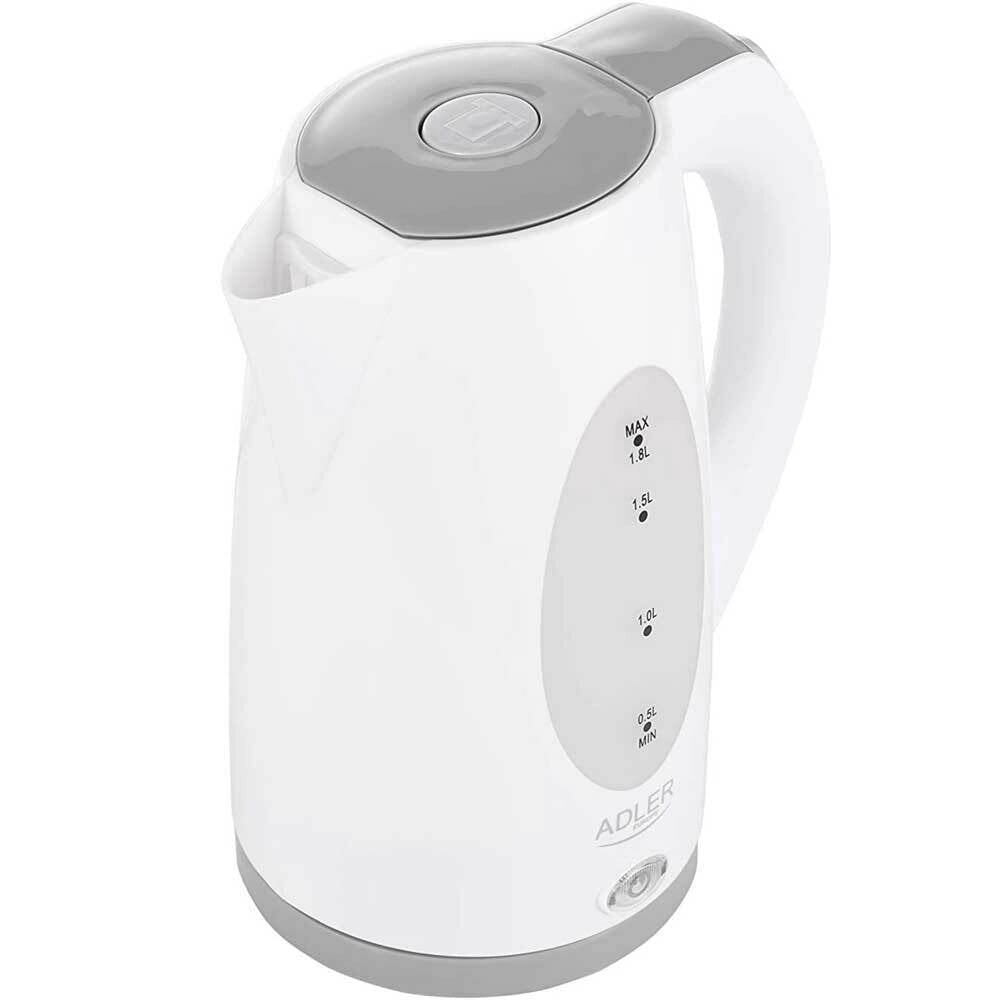 Bollitore Elettrico 1,8Lt 2000W Acqua Calda Cordless Indicatore Livello Bianco