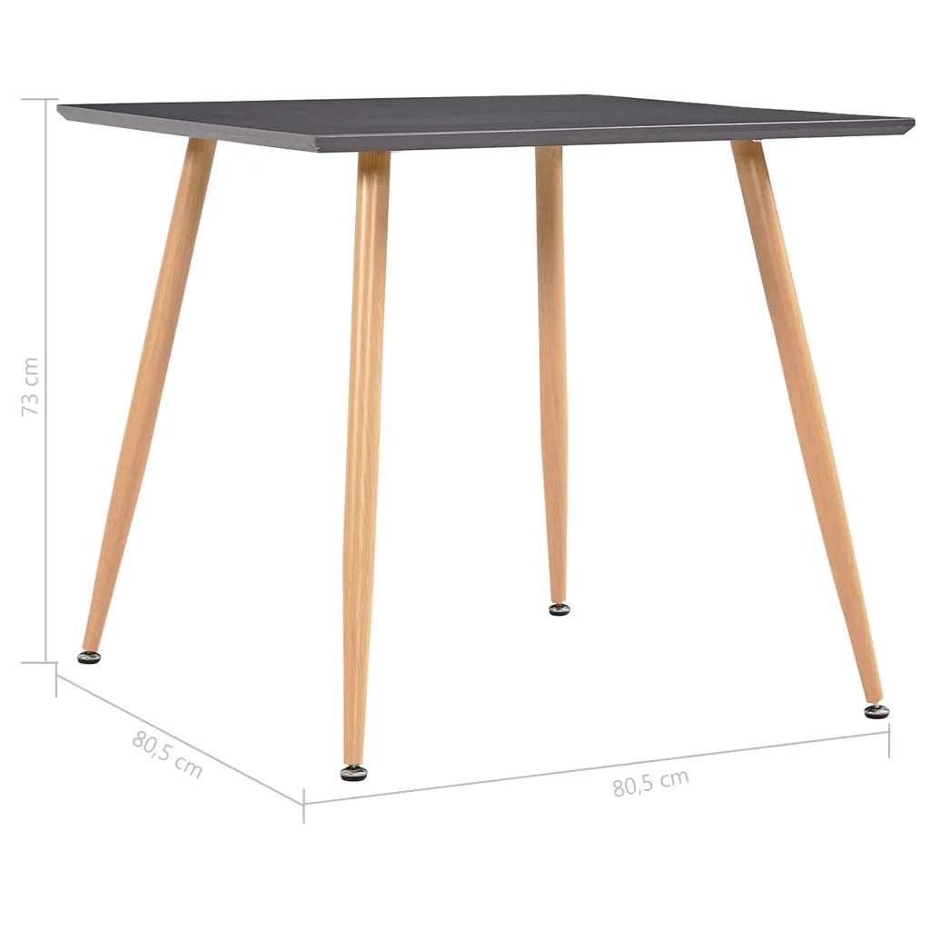 Tavolo da Pranzo Grigio e Rovere 80,5x80,5x73 cm in MDF 248311