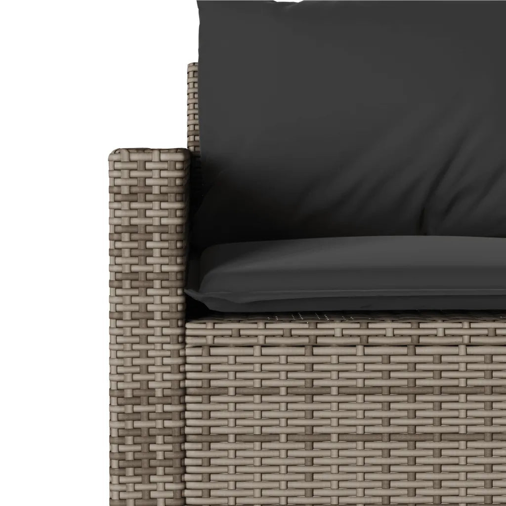 Set da Pranzo da Giardino 2 pz | Set Salotto da Giardino con Cuscini in Polyrattan Grigio