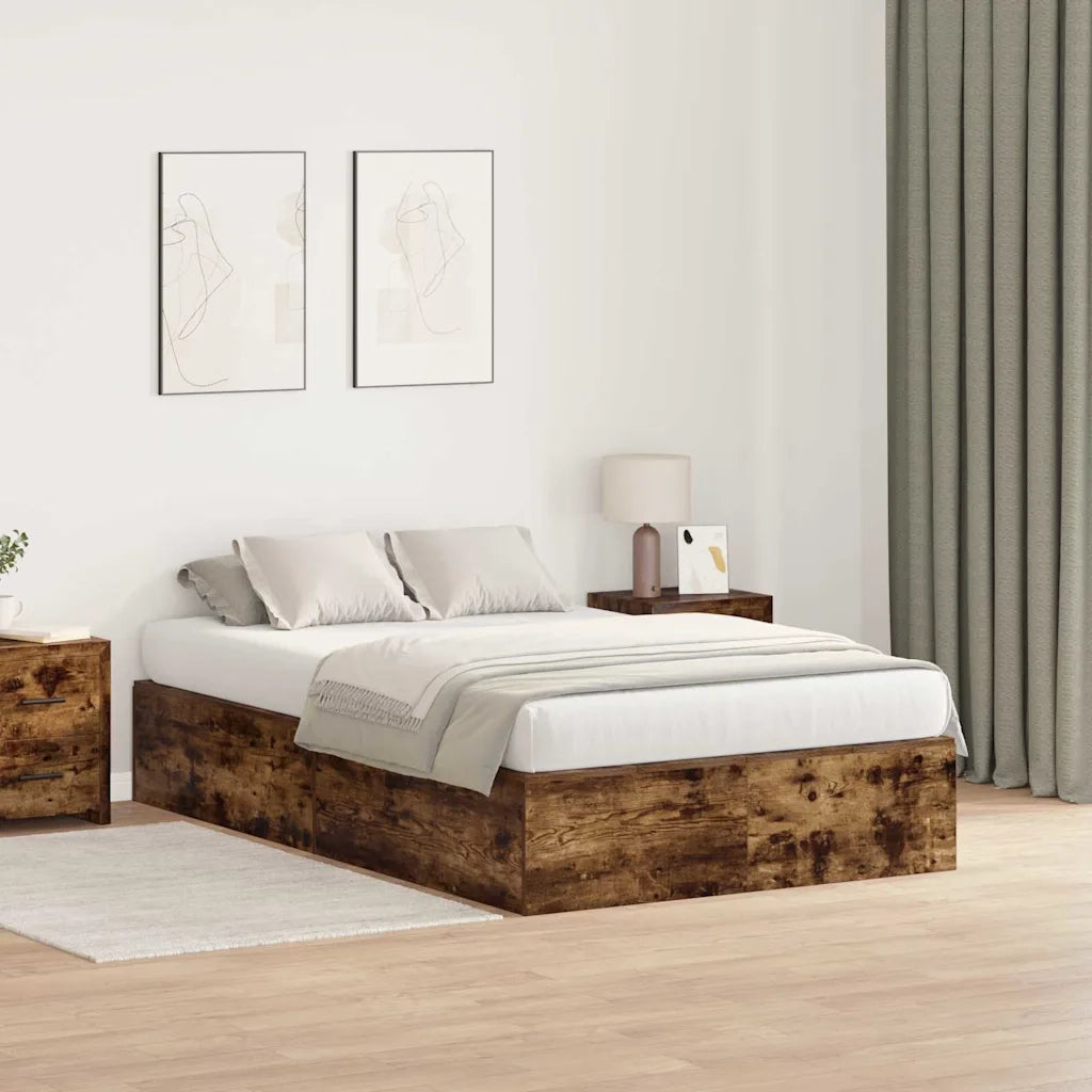 Struttura letto con contenitore Rovere fumé 120 x 200 cm 3335369