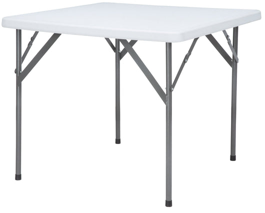 Tavolo Catering Quadrato Pieghevole 88x88x74 cm Bianco