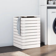 Cesto per Bucato Bianco 44x44x66 cm Legno Massello Pino 832318
