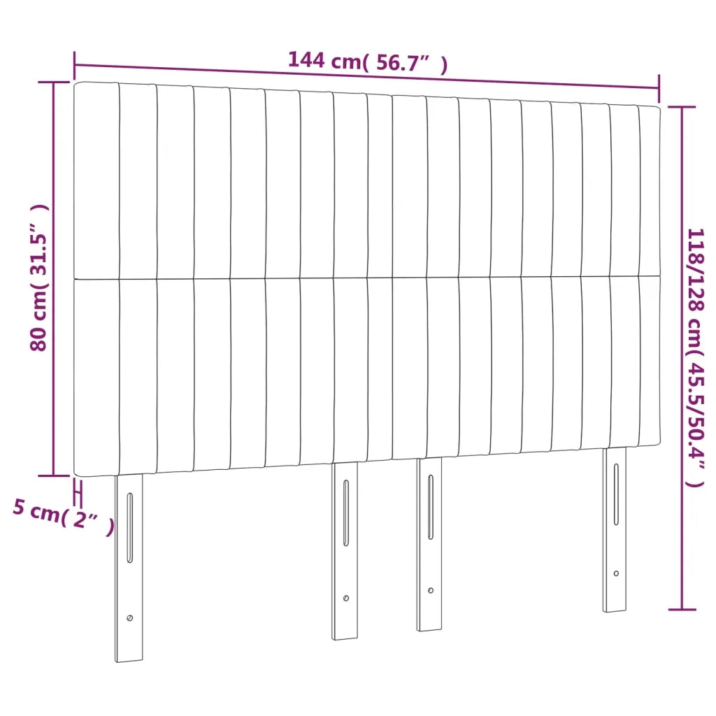 Testiera Grigio Chiaro 144x5x118/128 cm Velluto 3116618