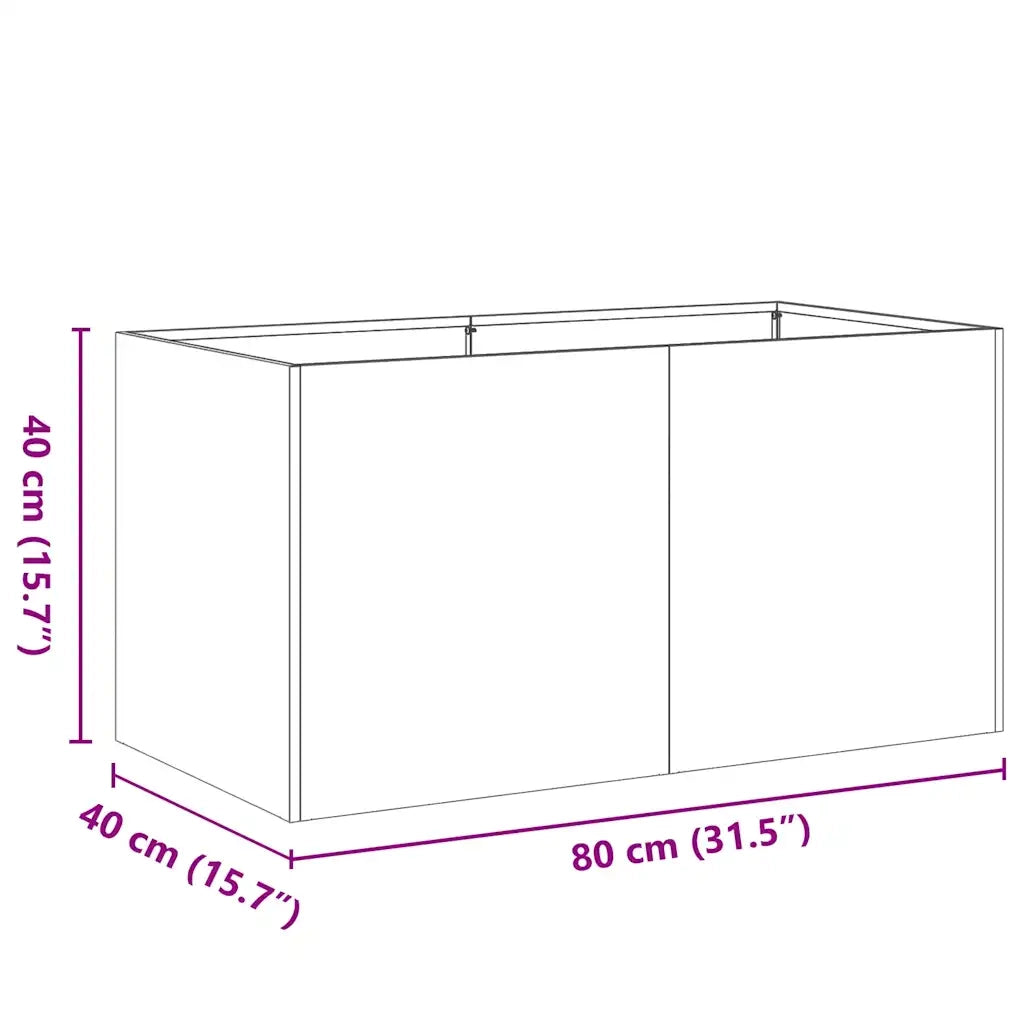 Fioriera Bianca 80x40x40 cm in Acciaio Laminato a Freddo 860669