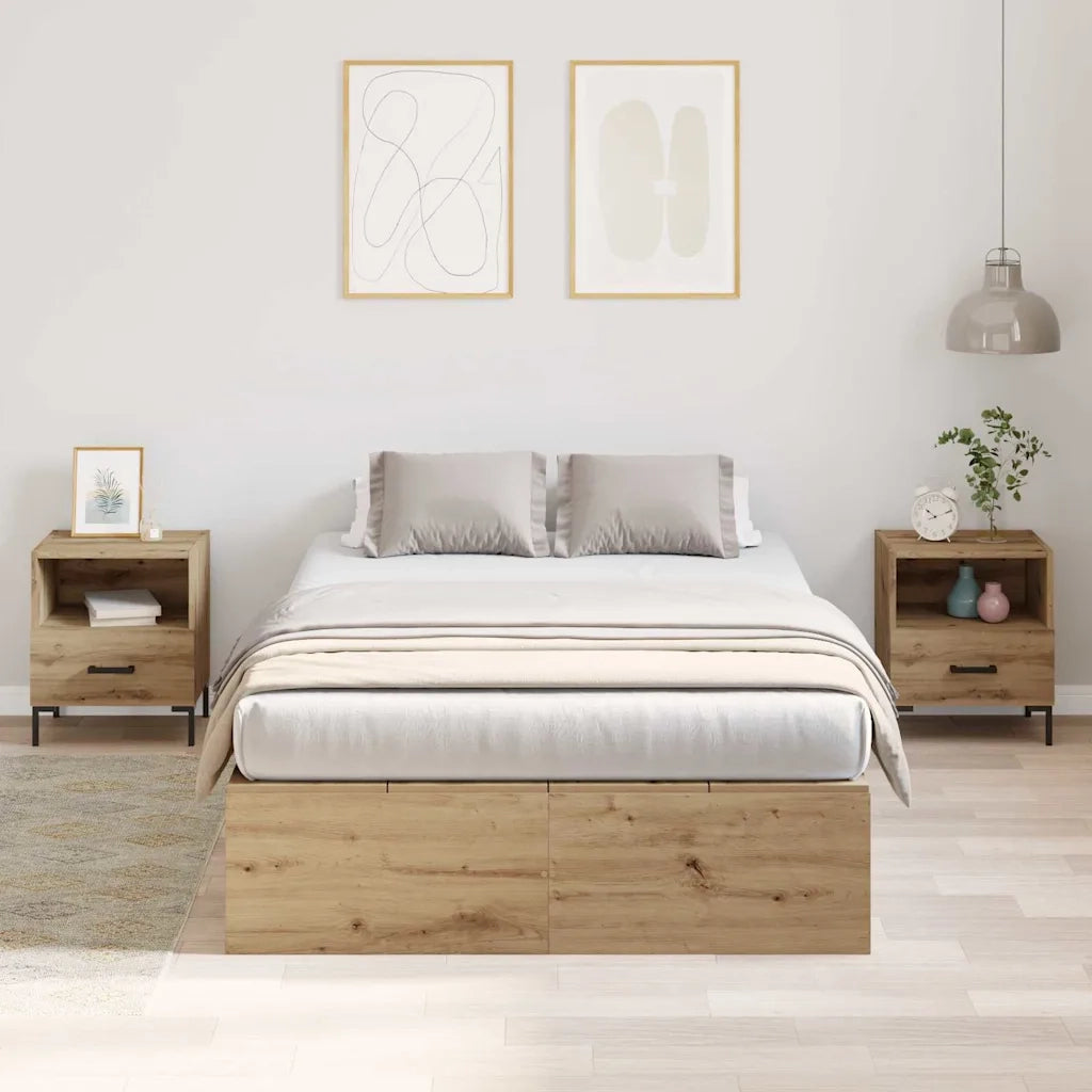 Struttura letto con contenitore Rovere artigianale 120 x 190 cm 3335428