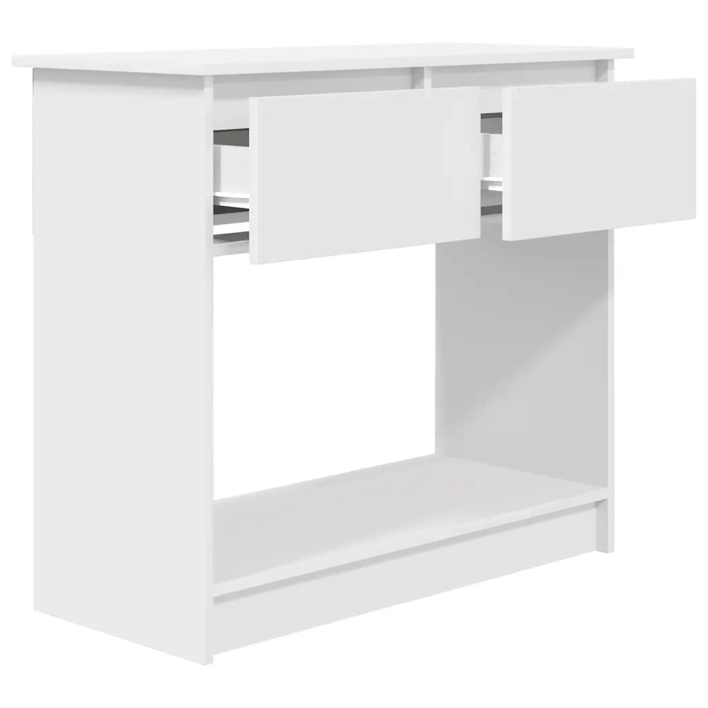 Tavolo Consolle con Cassetti Bianco 85,5x38,5x74,5 cm 861391