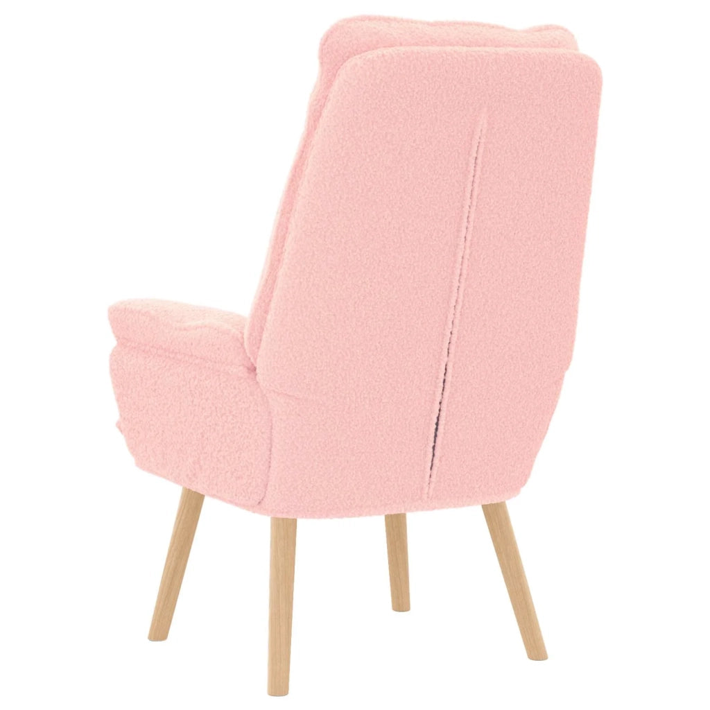 Poltrona | Sedia Relax Rosa 69 x 74 x 93 cm Tessuto Sherpa
