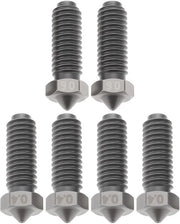 Sprogetti 6 pezzi - 4x 0,4 mm/2x 0,6 mm - Acciaio resistente - Filo M6 - Bocca di fuoco - Resistenza al trito per stampa 3D - Bocchette di spruzzo