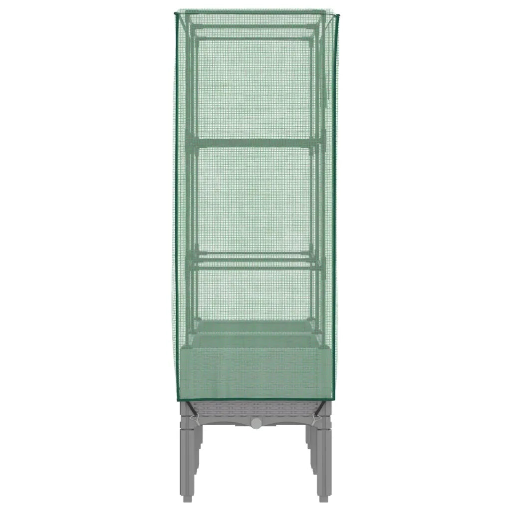 Fioriere | Cassetta per fiori | Letto Rialzato con Copertura Serra Effetto Rattan 80x40x140 cm