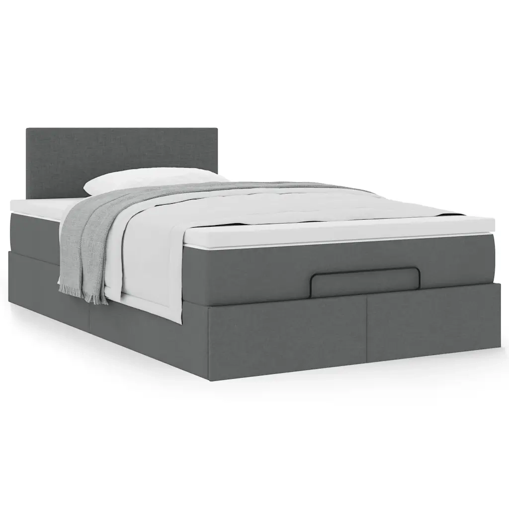 Pouf Letto con Materasso Grigio Scuro 120x200 cm in Tessuto 3311367