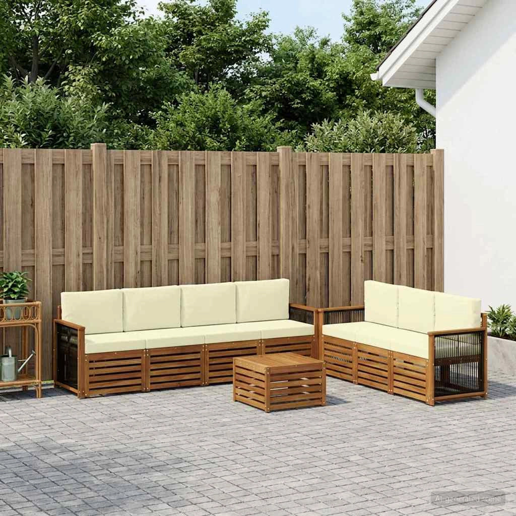 Set divani 8 pz Legno di Acacia Massello 3384111
