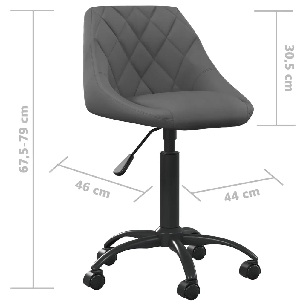 Sedia da Ufficio | Sedia da Gaming Grigio Scuro in Velluto