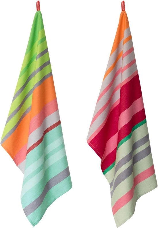 Set di 2 Asciugamani Colorati - 100% Cotone, Assorbenti Extra, Senza Piume - Asciugamani per la Cucina per l'Uso quotidiano (50 x 70)