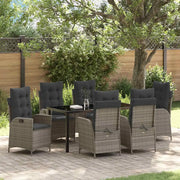 Set da Pranzo per Giardino con cuscino 7 pcs Grigio polyrattan 3380502