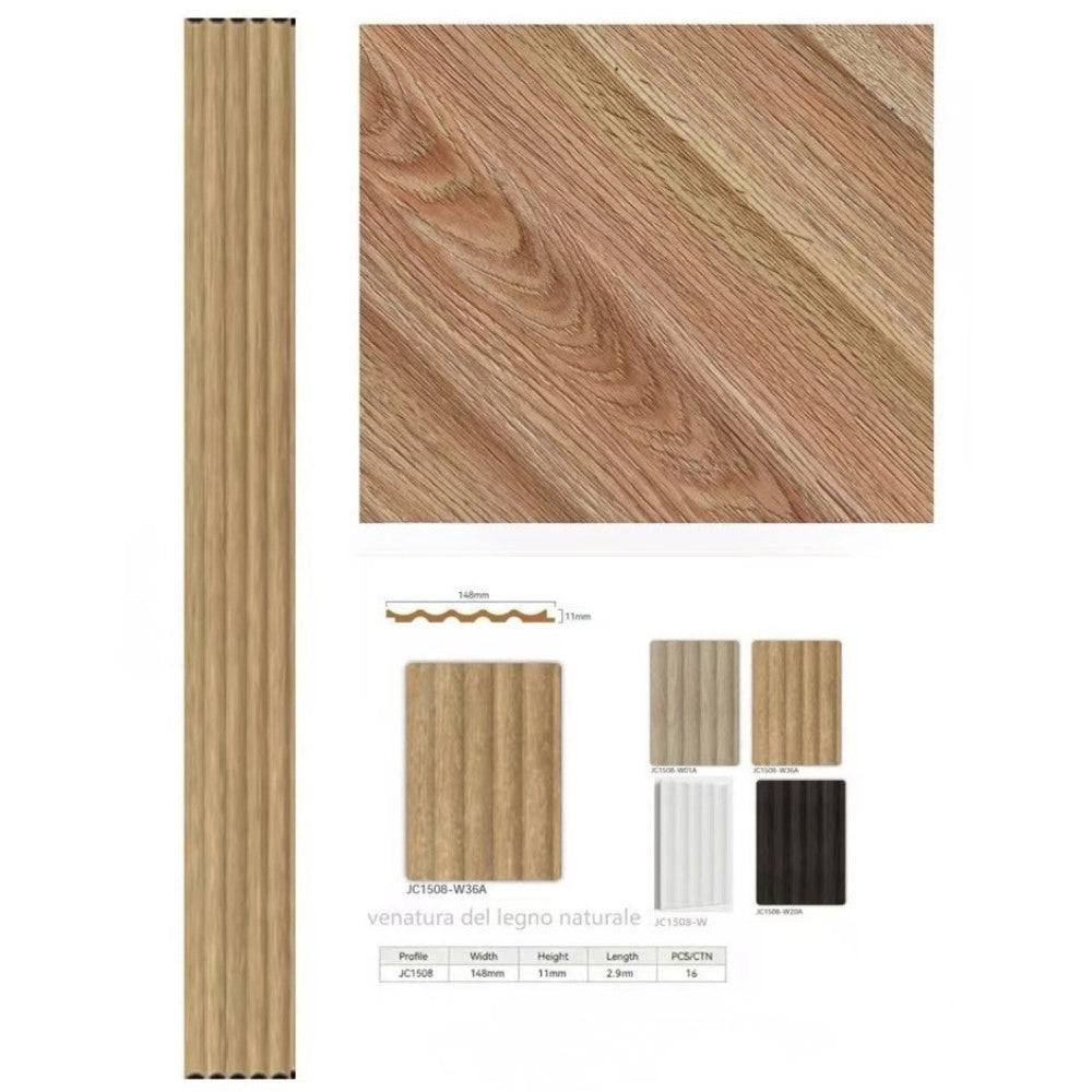 Trade Shop - Pannello Decorativo 3d Effetto Legno Naturale 148x290 Cm Rivestimento Parete -