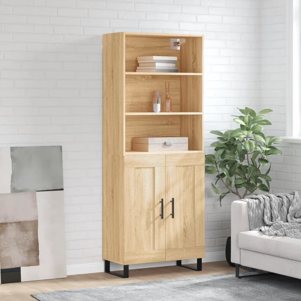 Credenza Rovere Sonoma 69,5x34x180 cm in Legno Multistrato 3189984
