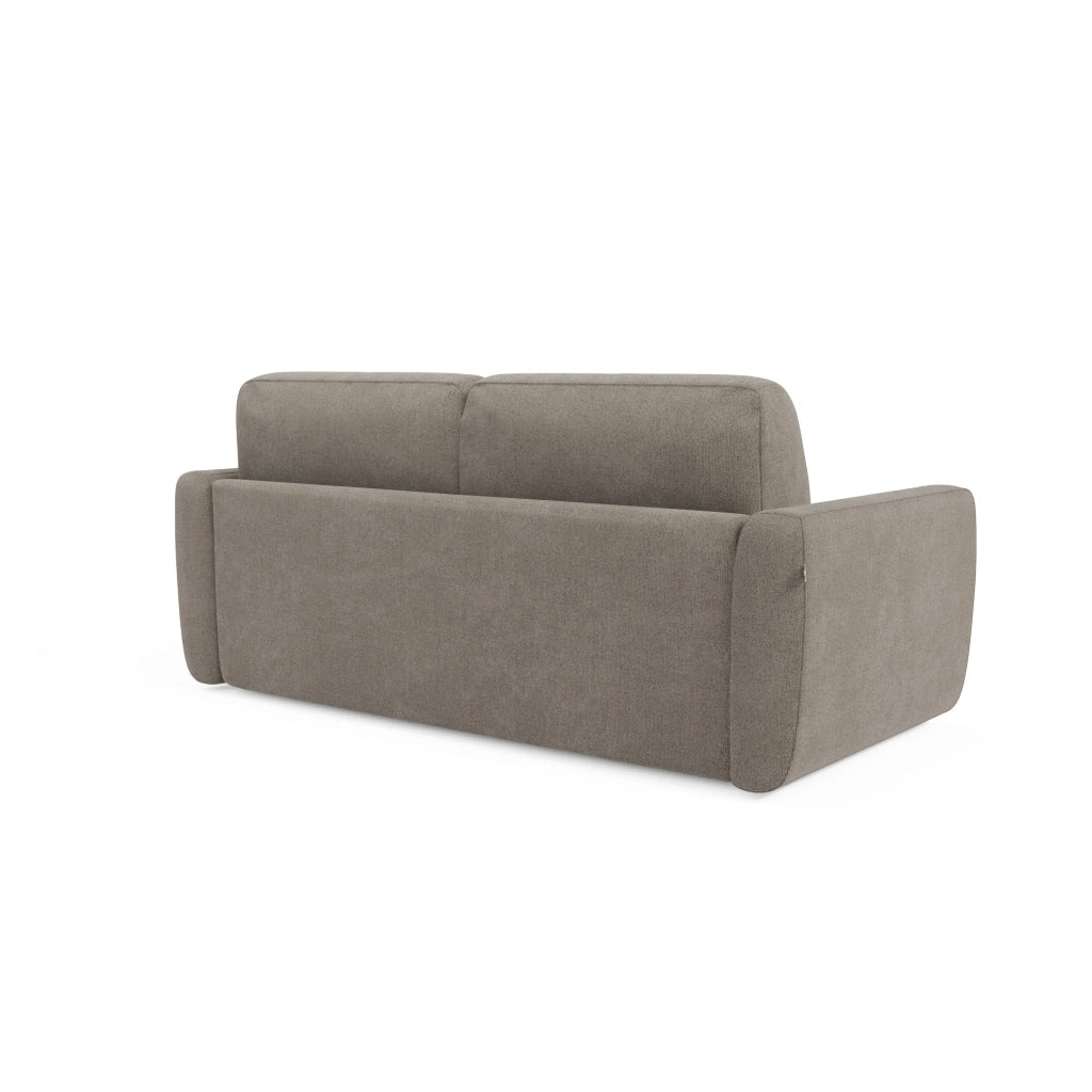 Leonida Divano letto sfoderabile e materasso H18 cm - vano portaguanciali in tessuto Smacchiabile T23 222 cm talpa