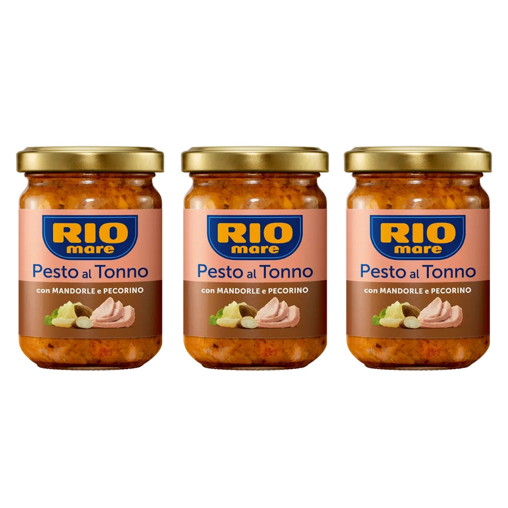 Rio mare pesto al tonno con mandorle e pecorino 3 vasetti da 130 grammi