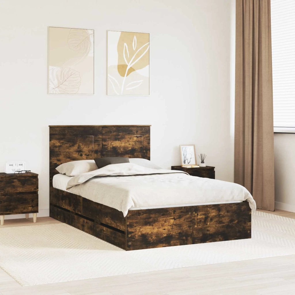 Struttura del letto con cassetto Rovere fumé 120 x 200 cm 3409486