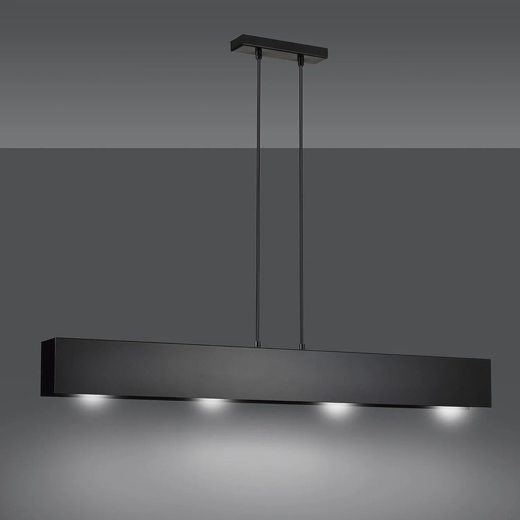 Lampadario Moderno 4 Luci Hachiman In Acciaio Nero