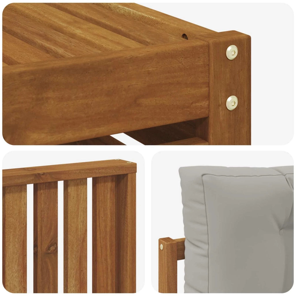Set di divani da esterno 7 pcs Grigio Naturale e Chiaro