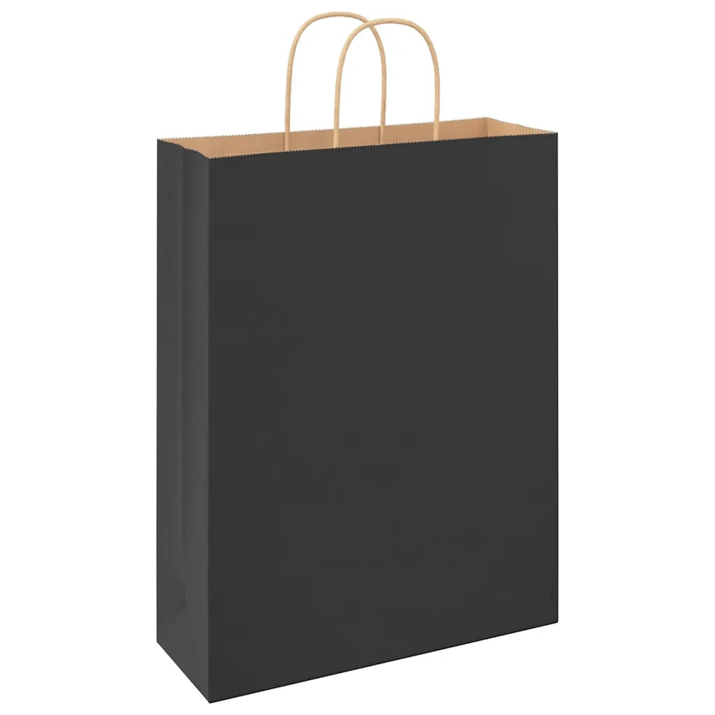 Sacchetti di Carta 250 pz con Manici Neri 32x12x42 cm