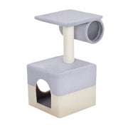 Albero per Gatti con Casetta e Posti ¨C Zephmum ¨C Grigio e Beige 31x31x58 cm