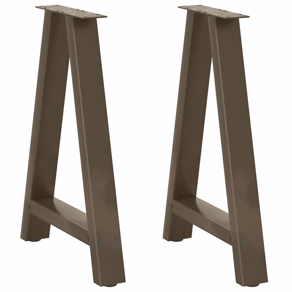 Set di 2 gambe per tavolo da pranzo a forma di A robuste e regolabili 60 x 72-73 cm design moderno acciaio nero 02_0057128