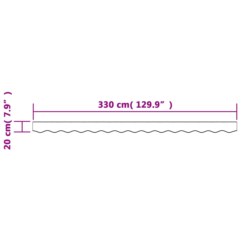 Tessuto Ricambio per Mantovana Tenda Righe Blu e Bianche 3,5 m 367745