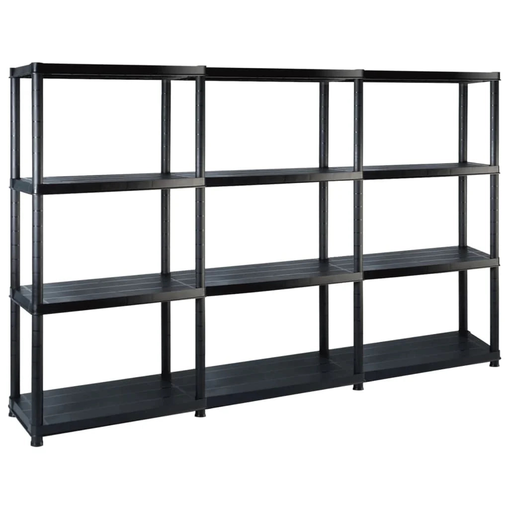 Libreria a 4 ripiani 130 cm in plastica nera 02_0000646