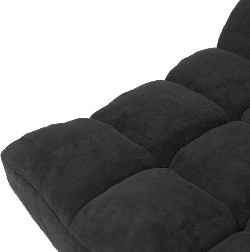 Sedia da Pavimento, Sedia Imbottita Regolabile in 14 Posizioni, Poltrona Salotto per Relax, Yoga, Lettura (Nero)