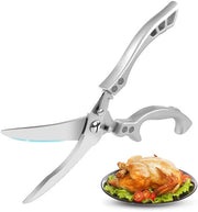 Scafo per cucina con chiusura di sicurezza - Scafo in acciaio inossidabile - Multifunzionale - Manico ergonomico - Resistente al lavastoviglie - Taglia carne/ pesce/ verdure - Scafo per carne