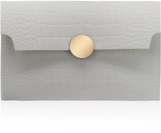 Borsa a Mano per Donna, Clutch con Pelle, Portamonete con Specchio, Chiusura Magnetica, Borsa da Sera per Donna, Borsa Casual per Donna con Specchio e Chiusura Magnetica, Bianca